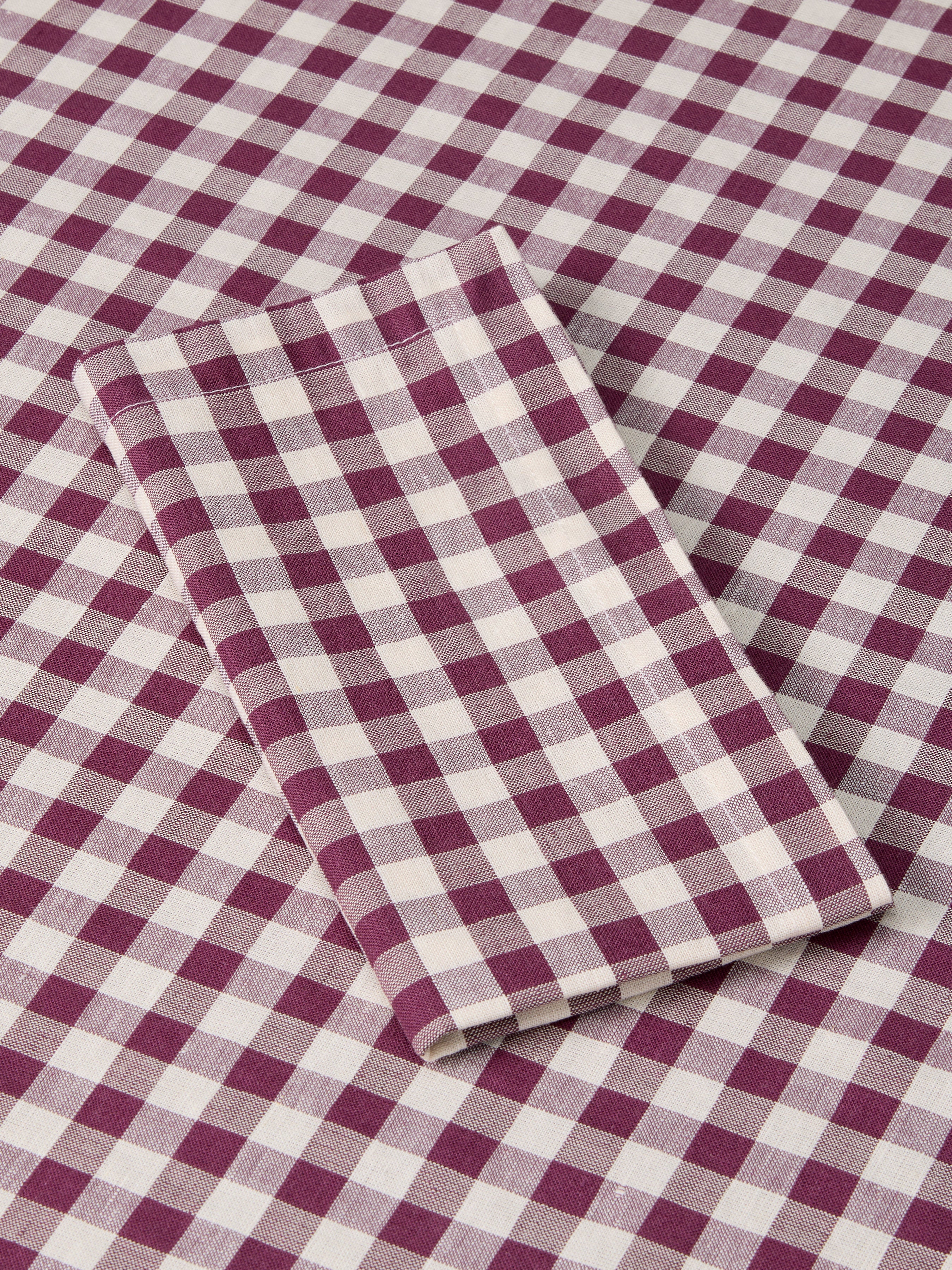 Berry Gingham Linen Blend Napkins Set of 4 - Image 3