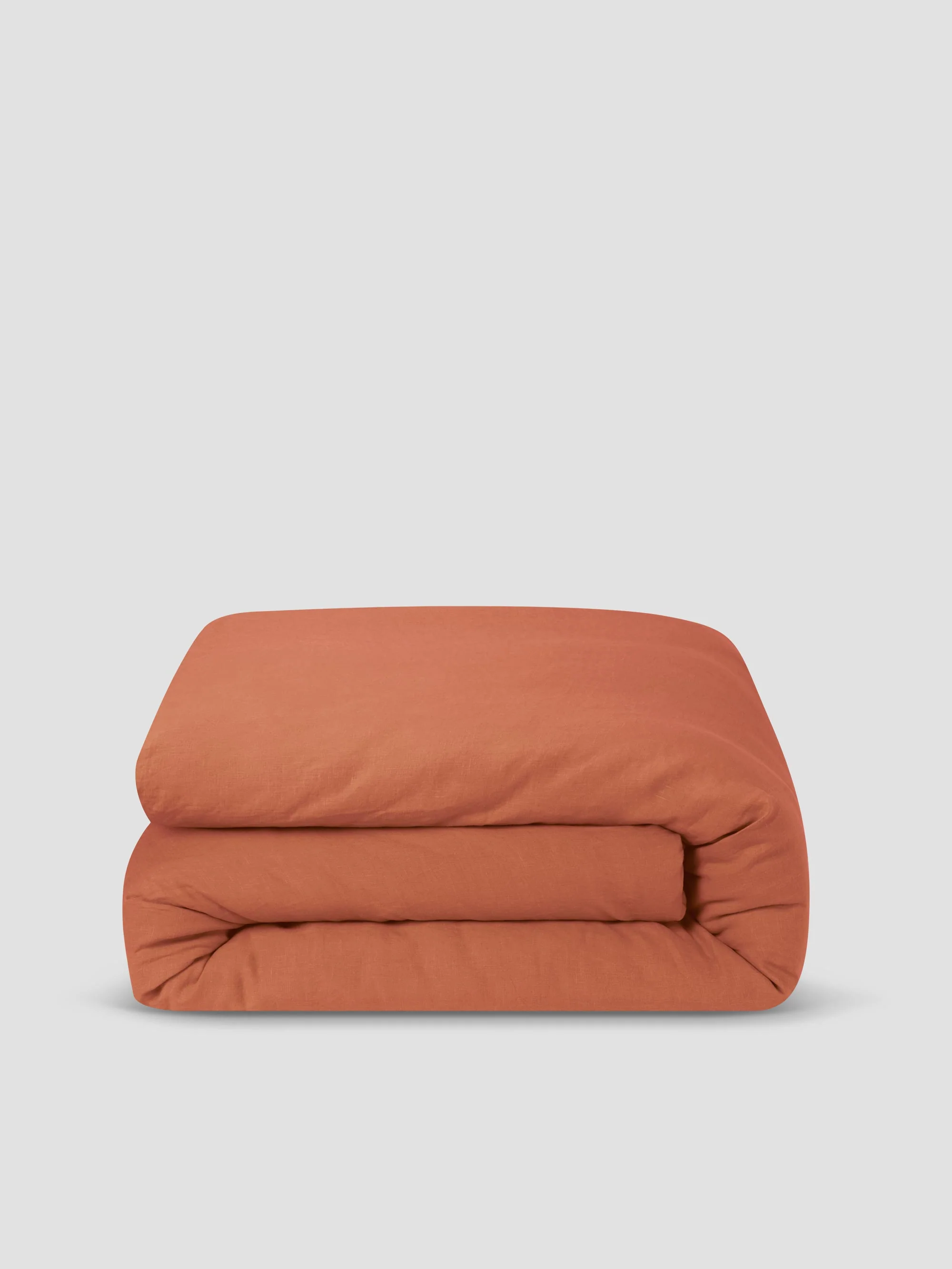Burnt Orange Linen Blend Duvet Cover - Image 3