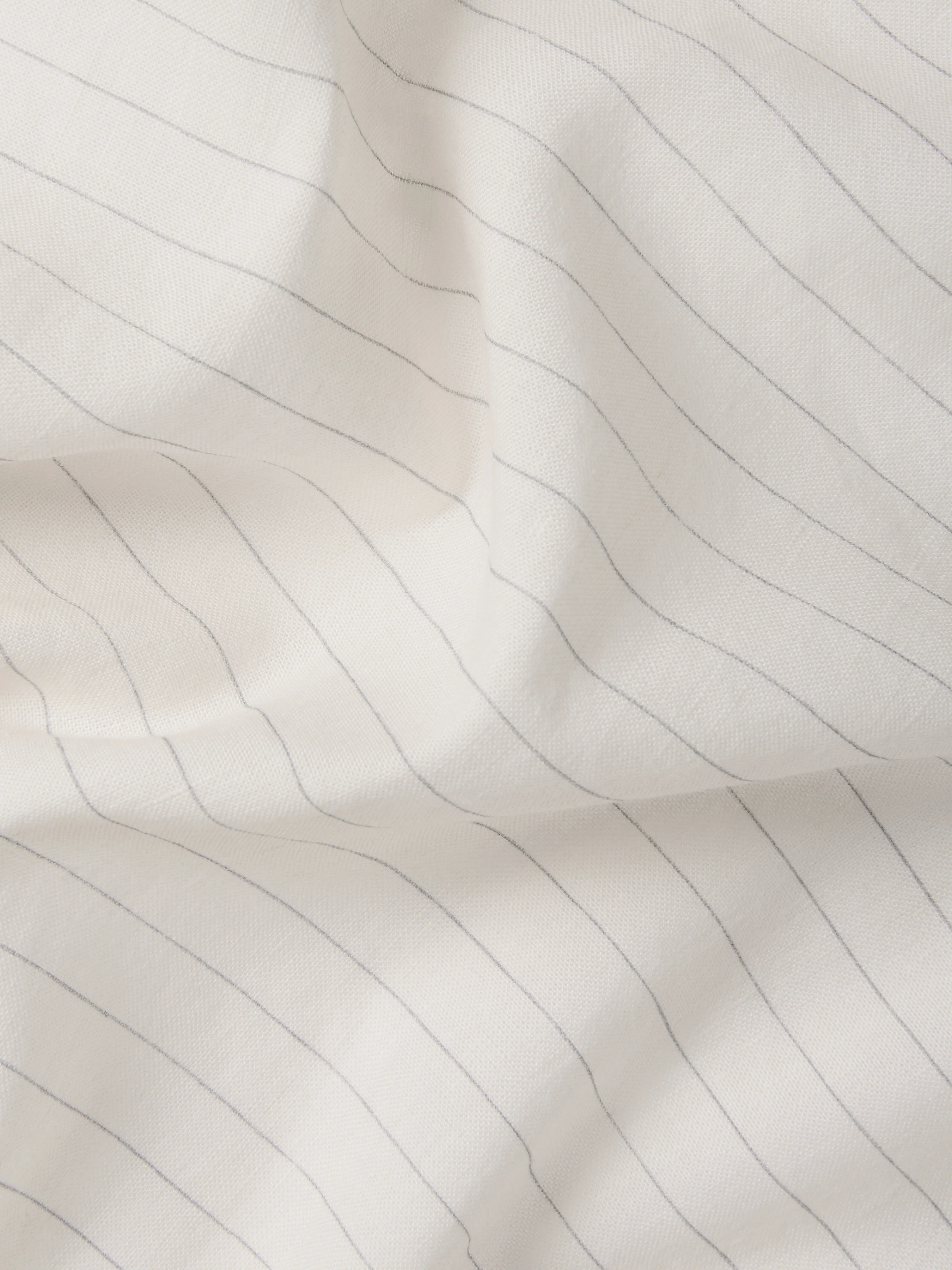 Dusk Blue Folk Stripe Linen Blend Fitted Sheet - Image 3