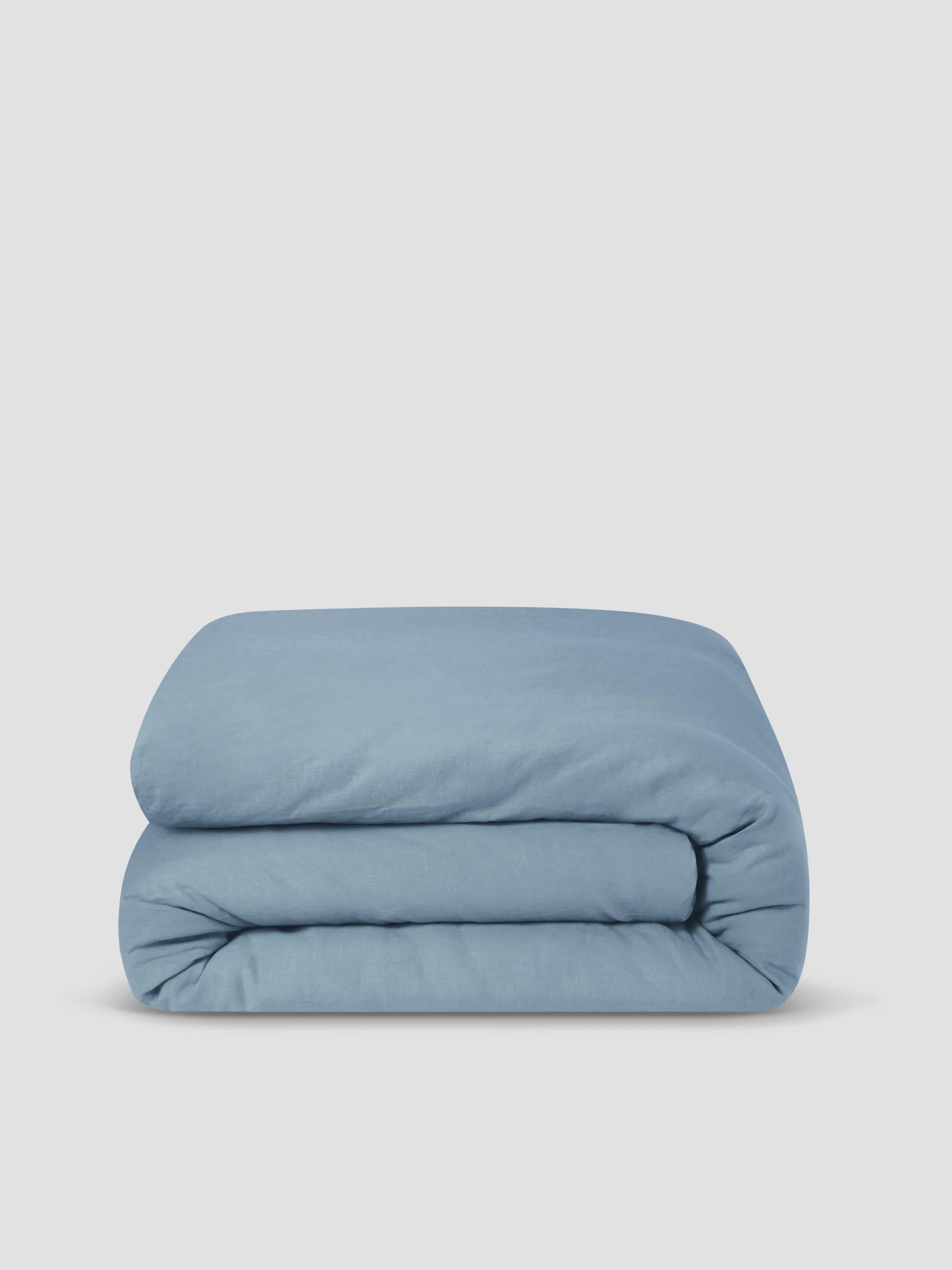 Dusk Blue Linen Blend Duvet Cover - Image 3