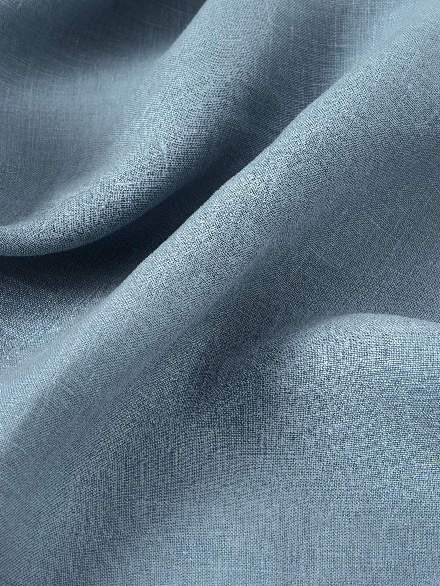Dusk Blue Linen Blend Flat Sheet - Image 3