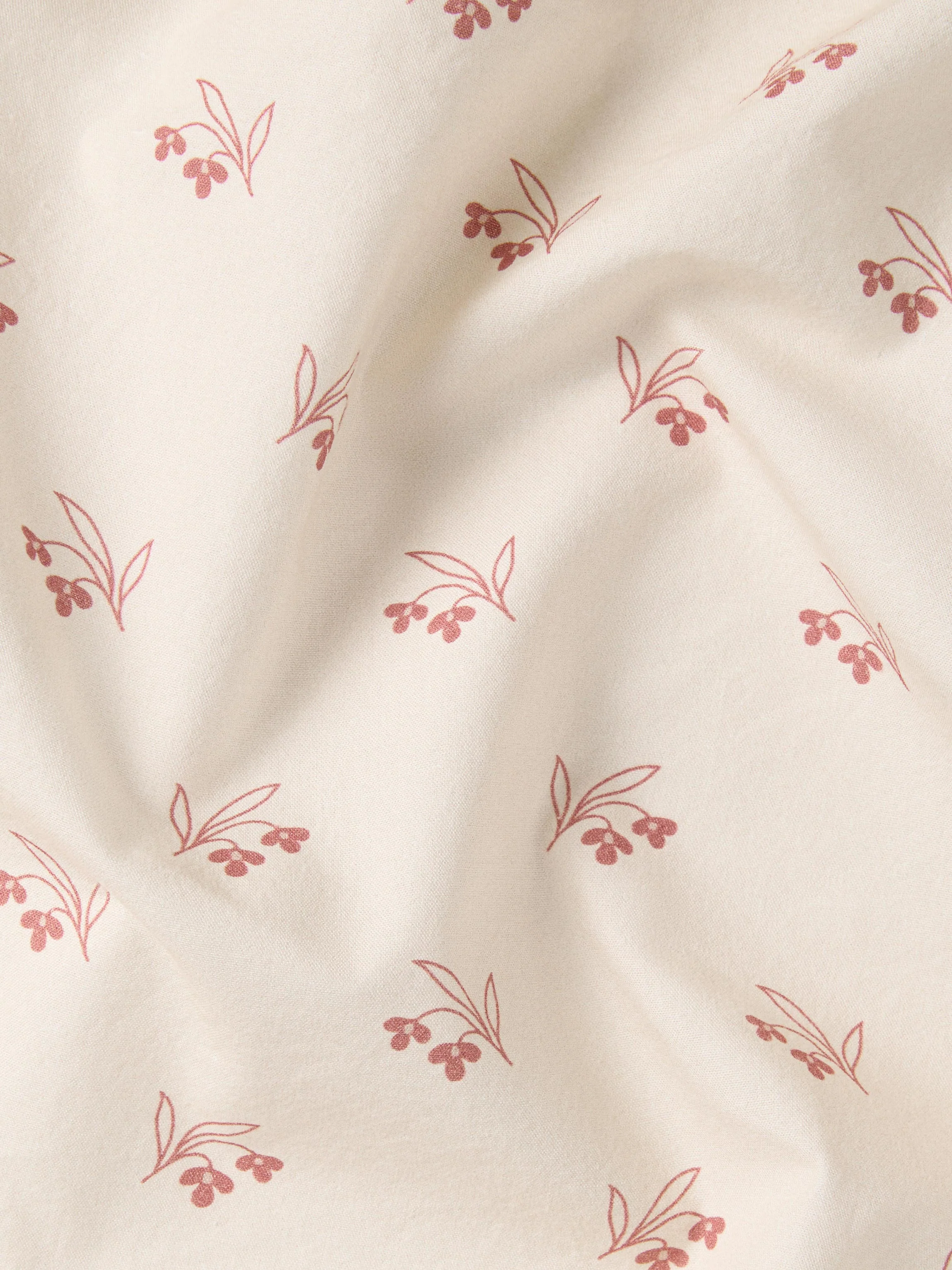 Dusty Pink Martha Floral Cotton Flat Sheet - Image 3