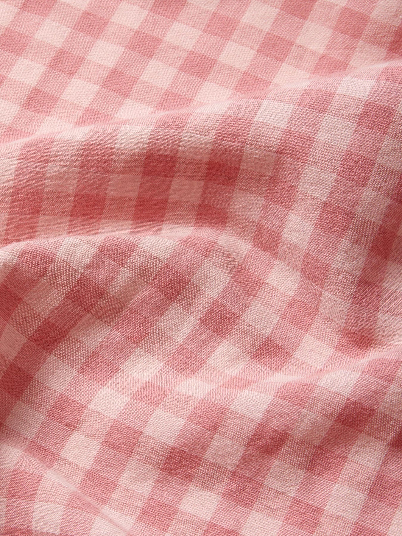 Dusty Pink & Rose Colour Drenched Gingham Linen Blend Duvet Cover - Image 3