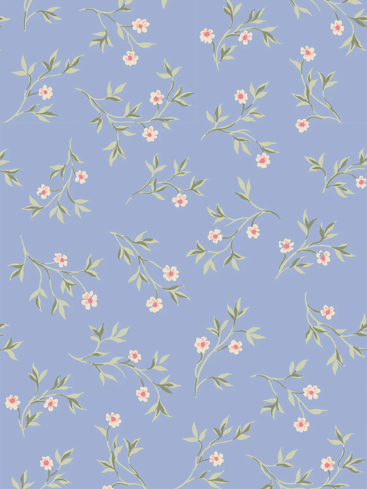 Meadow Blue Spring Sprig Wallpaper - Image 3