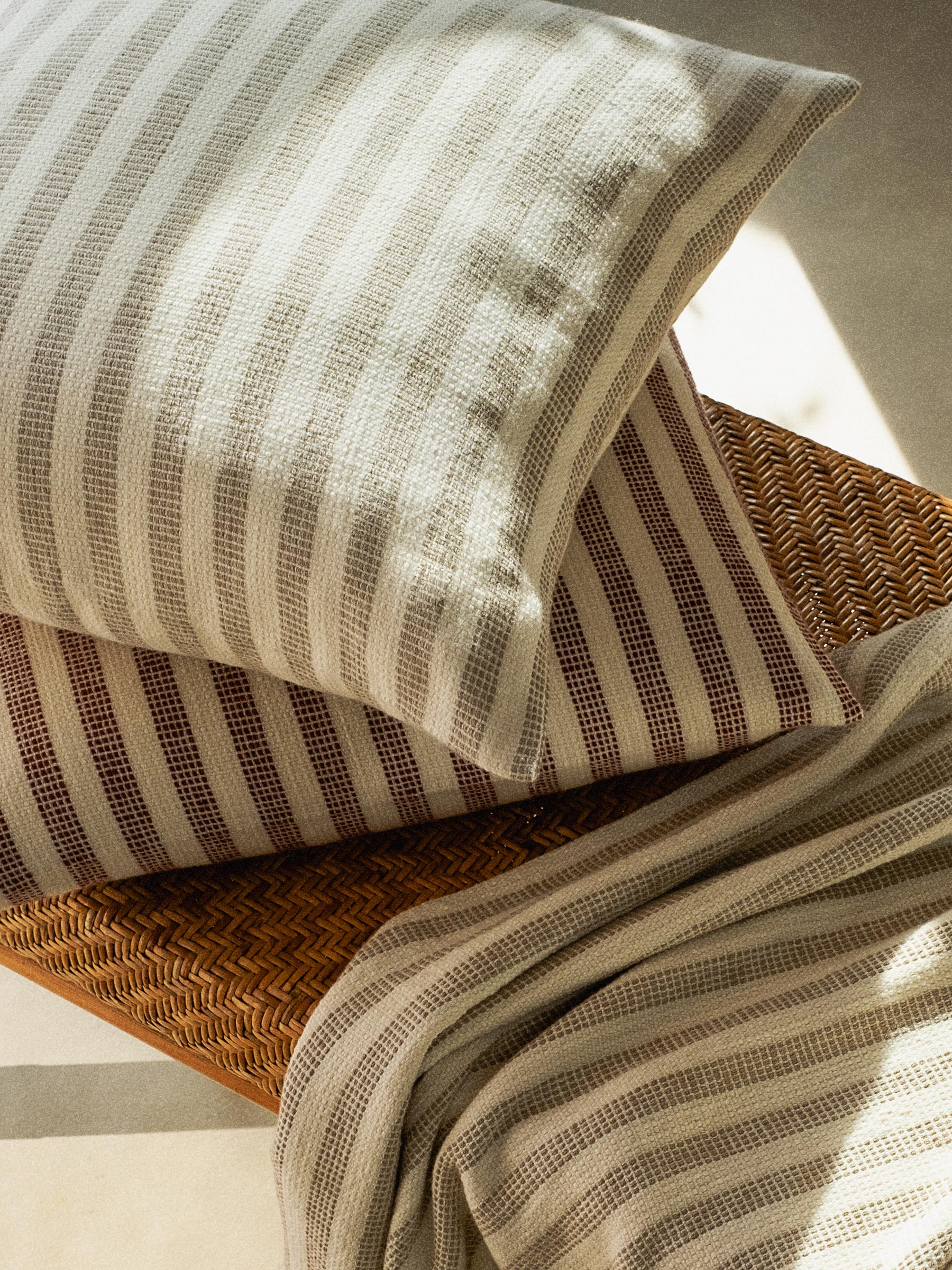 Oatmeal Pembroke Stripe Wool Cushion Cover - Image 3