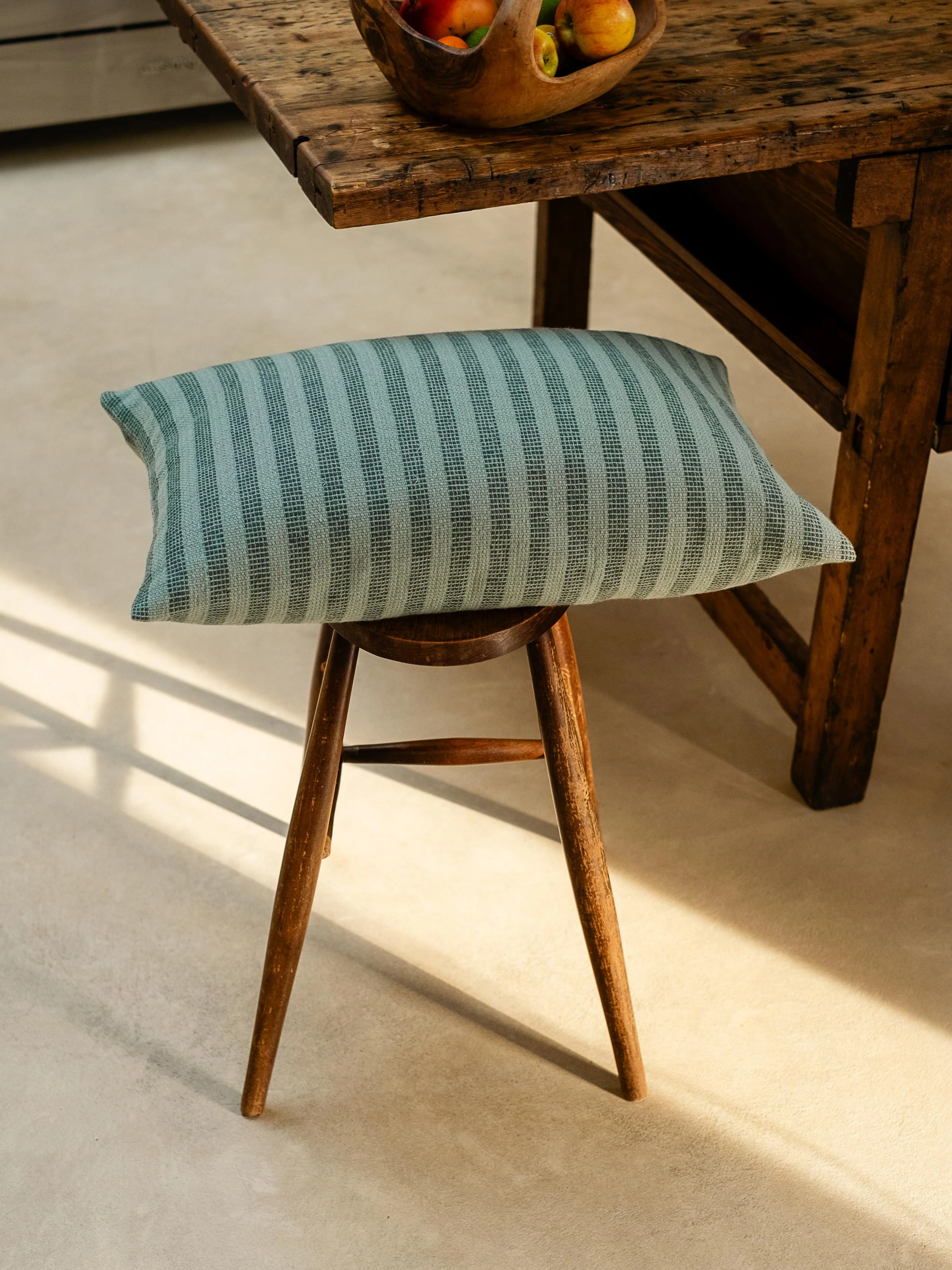 Pine Green Pembroke Stripe Wool Cushion Cover - Image 3