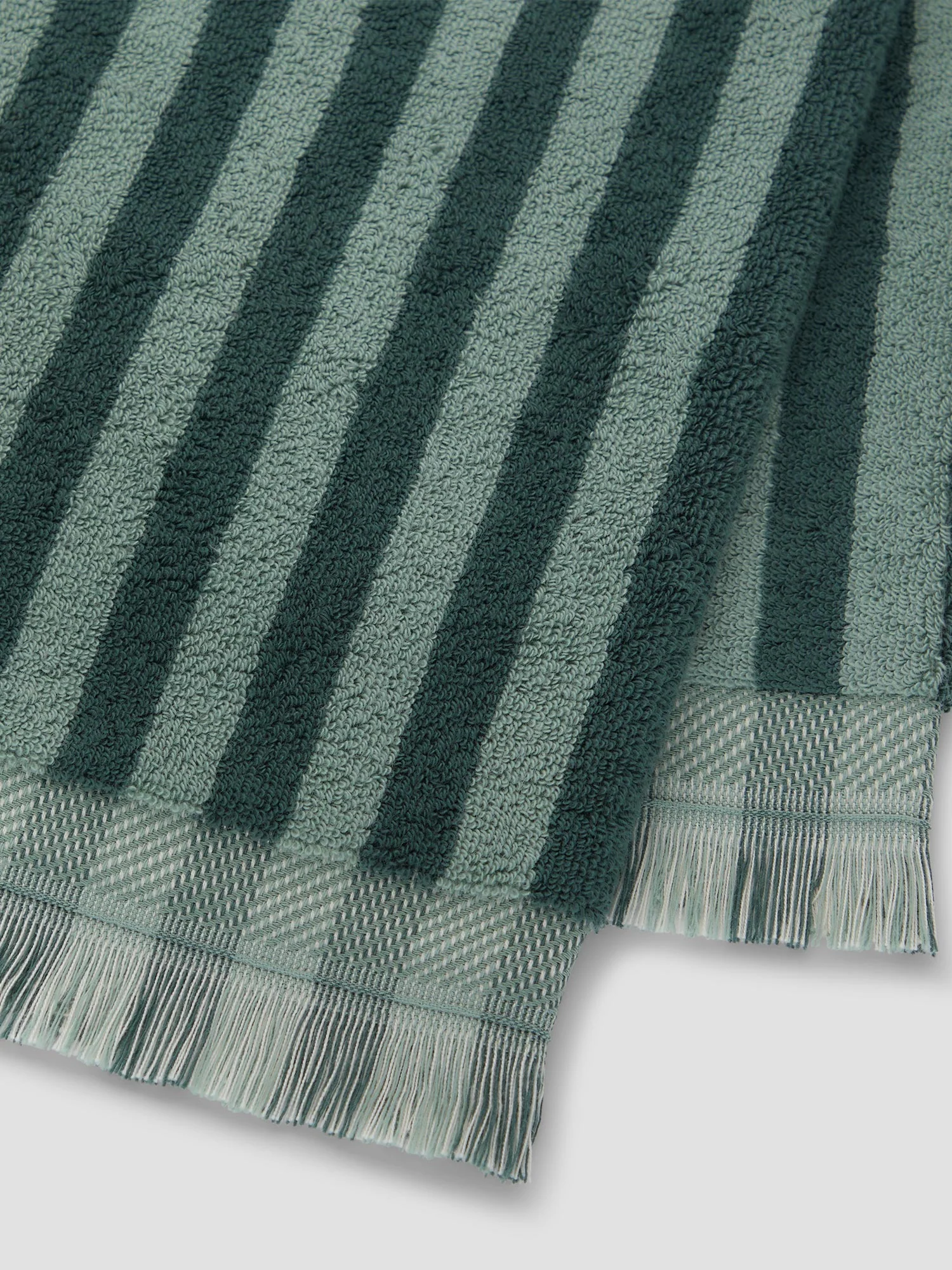 Pine Green Pembroke Stripe Cotton Towels - Image 4