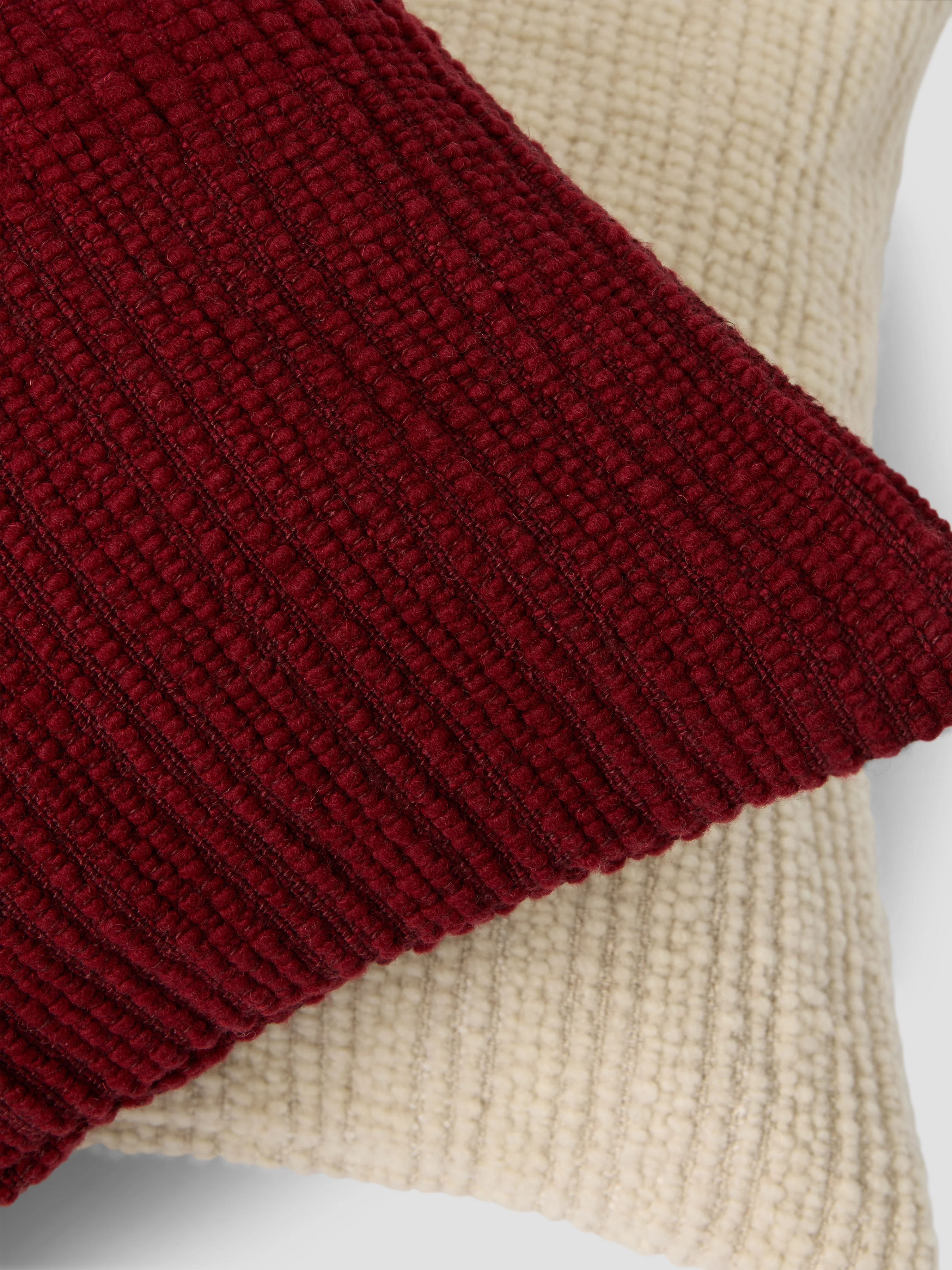 Rhubarb Soft Cross Weave Wool Square Cushion Cover - Image 3