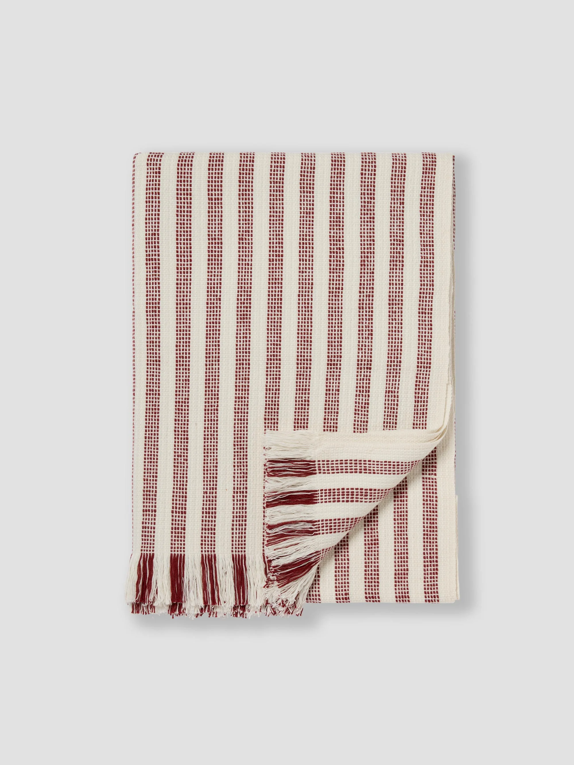 Rust Red Pembroke Stripe Wool Throw - Image 3