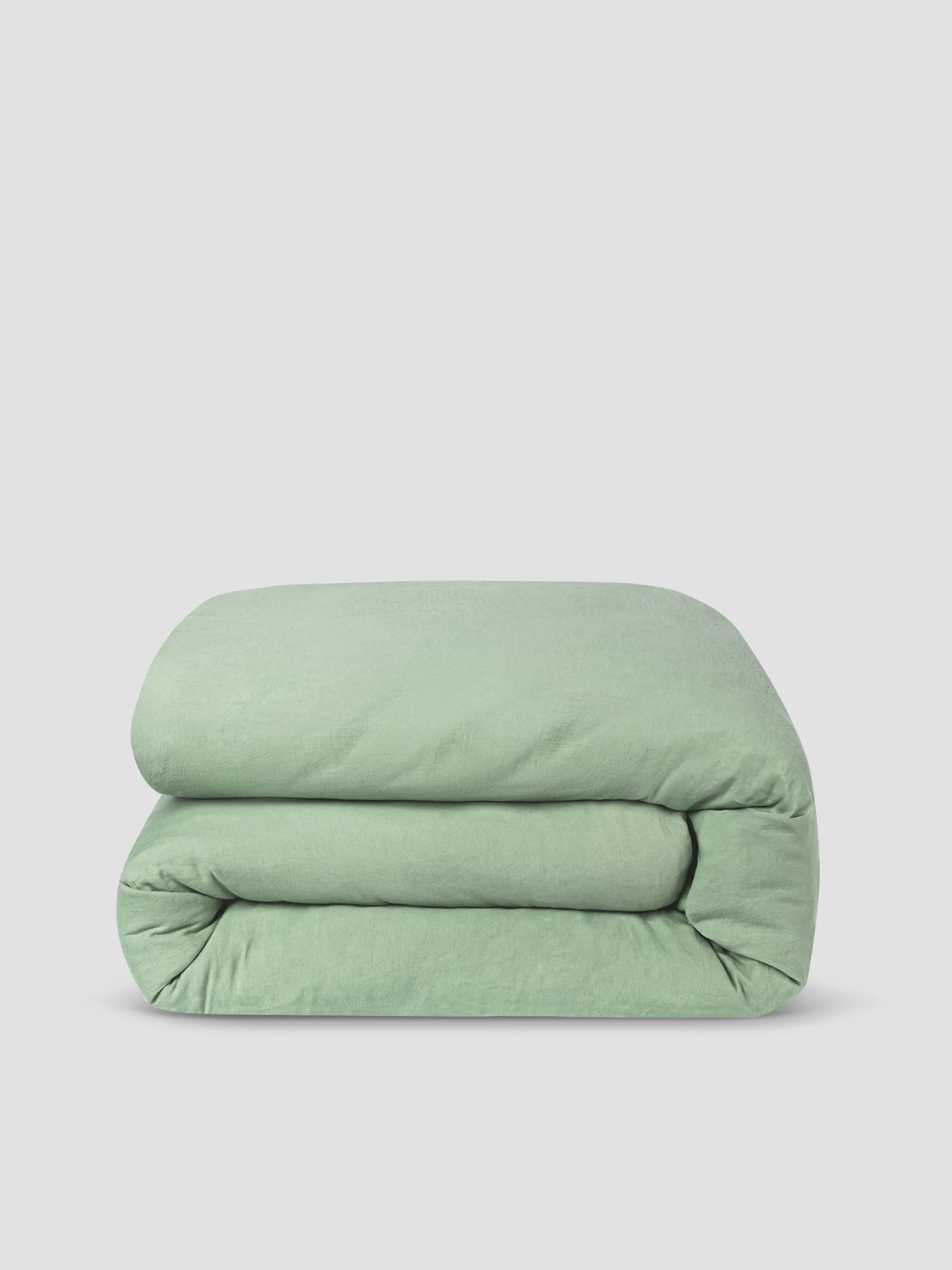 Sage Green 100% Linen Duvet Cover - Image 3