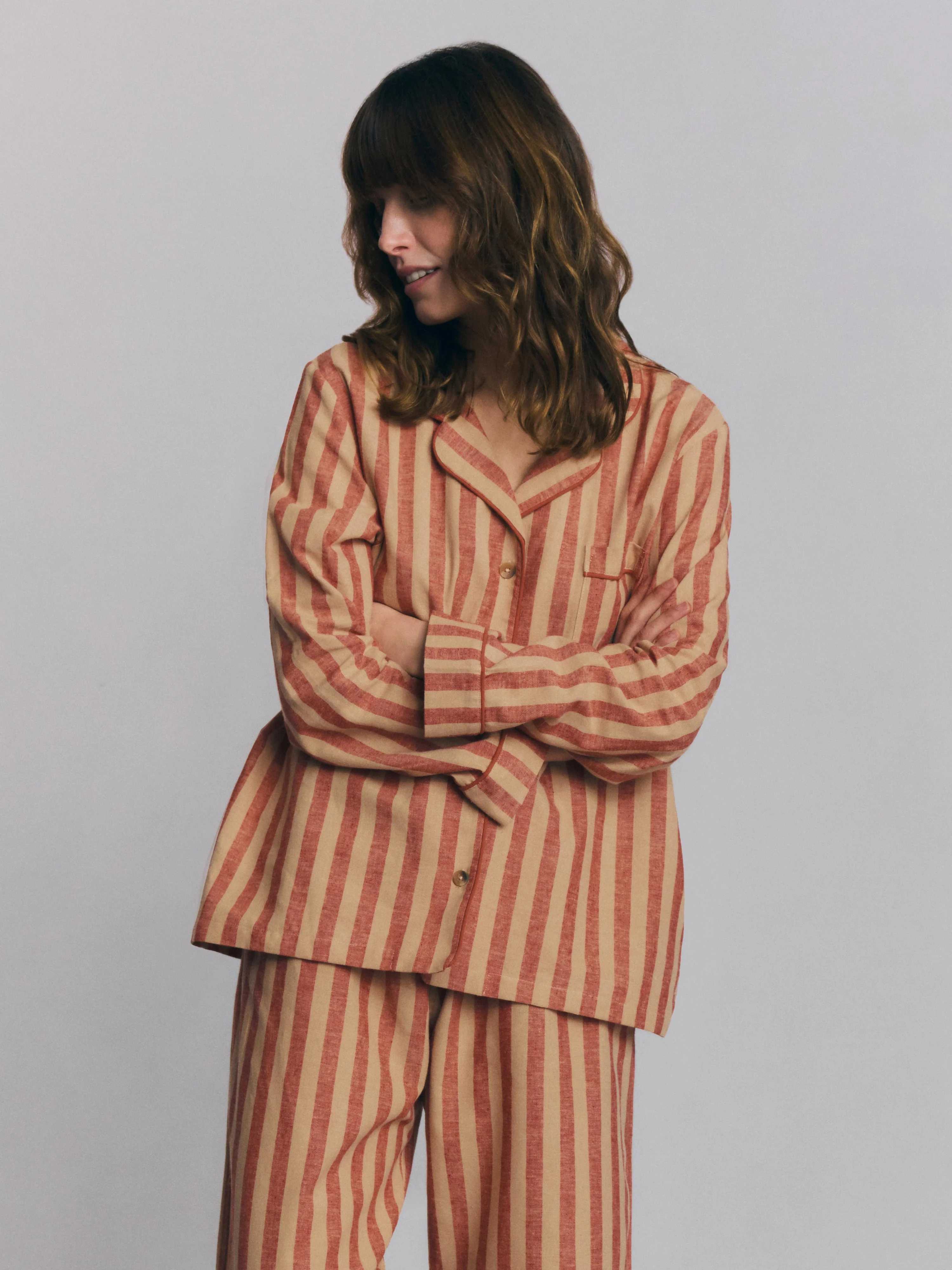 Sandstone Red Pembroke Stripe Linen Blend Trouser Set - Image 3