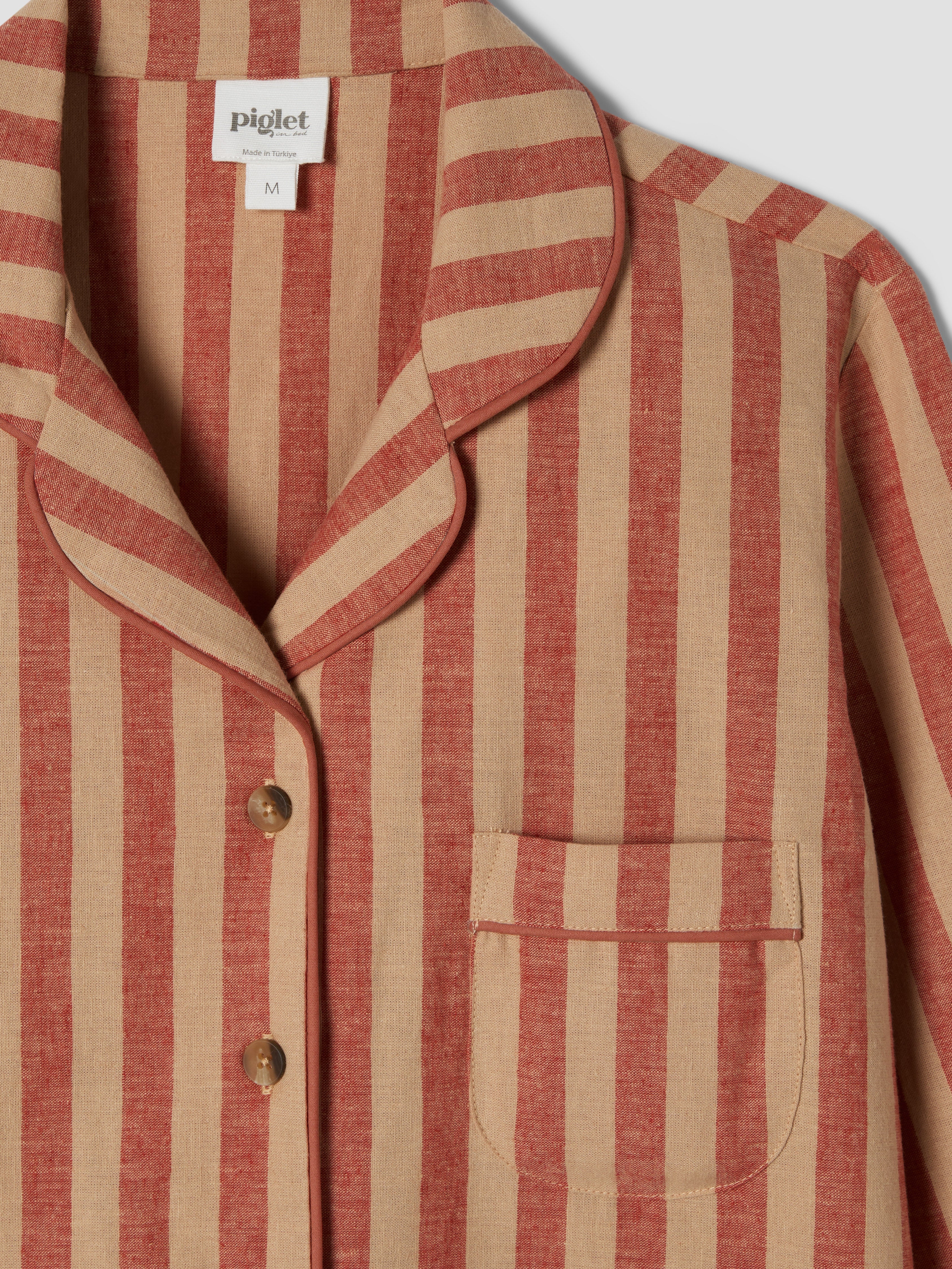 Sandstone Red Pembroke Stripe Linen Blend Trouser Set - Image 5