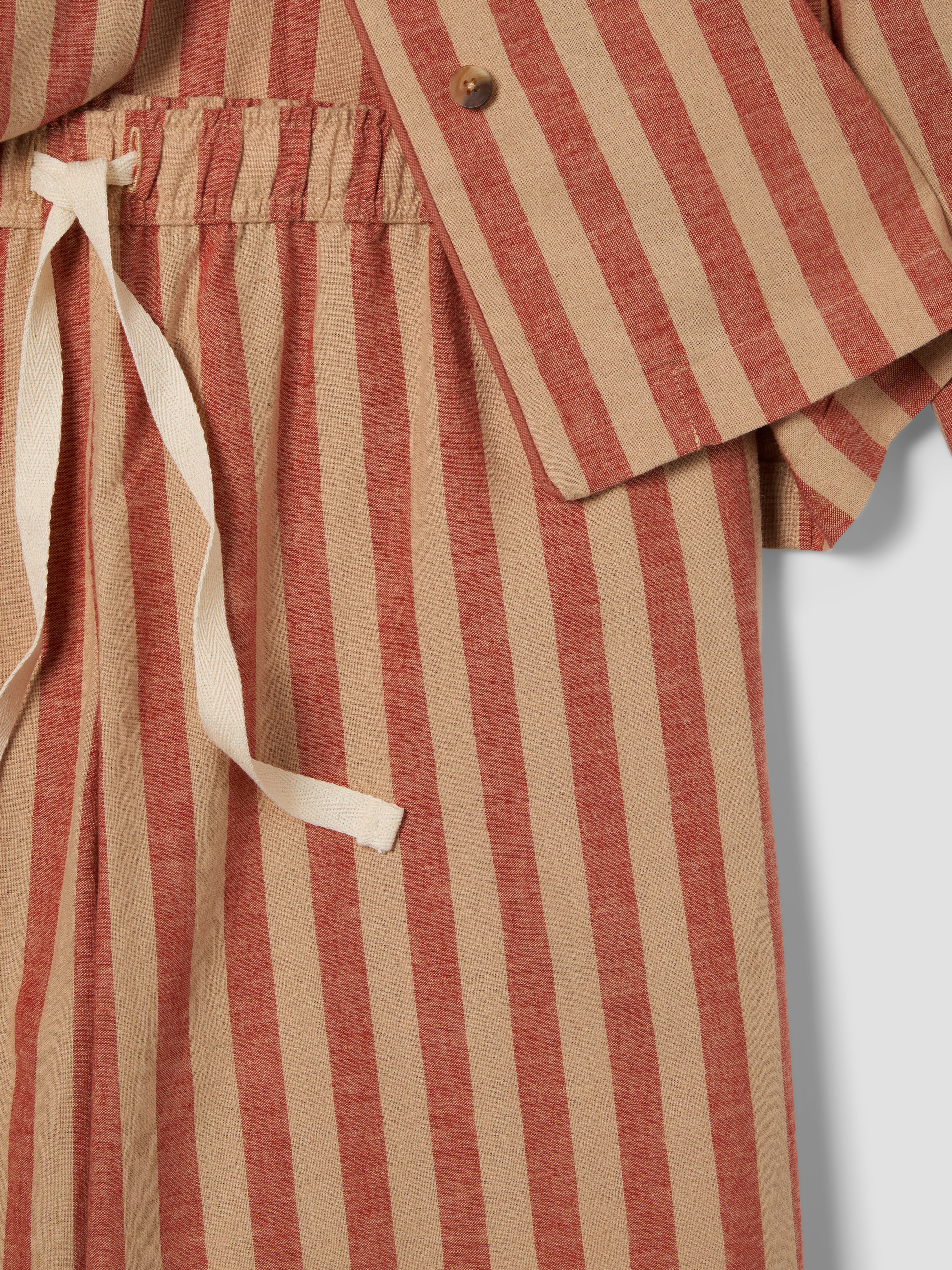 Sandstone Red Pembroke Stripe Linen Blend Trouser Set - Image 6