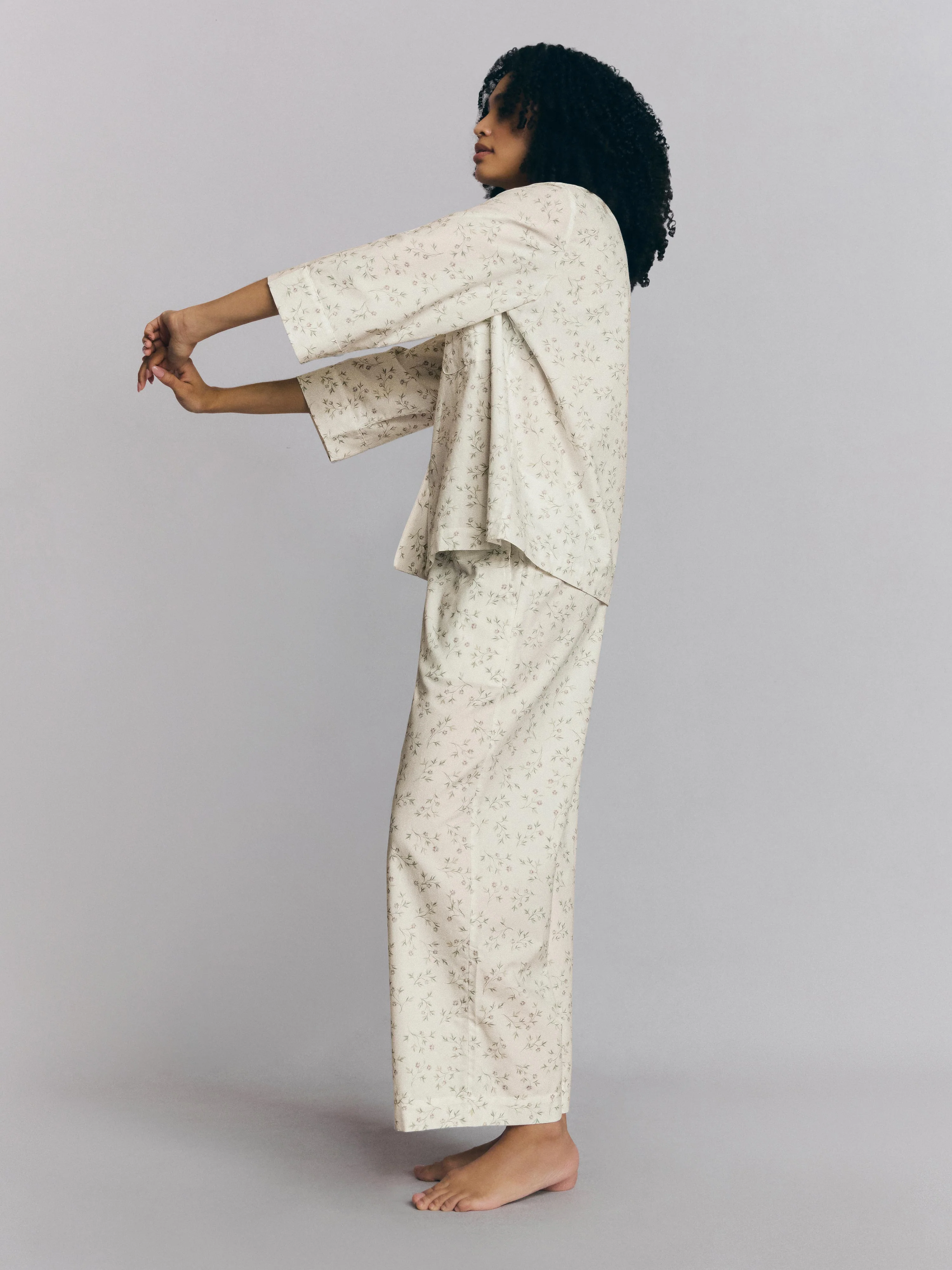 Spring Sprig Floral Cotton Cropped Trouser Set - Image 3