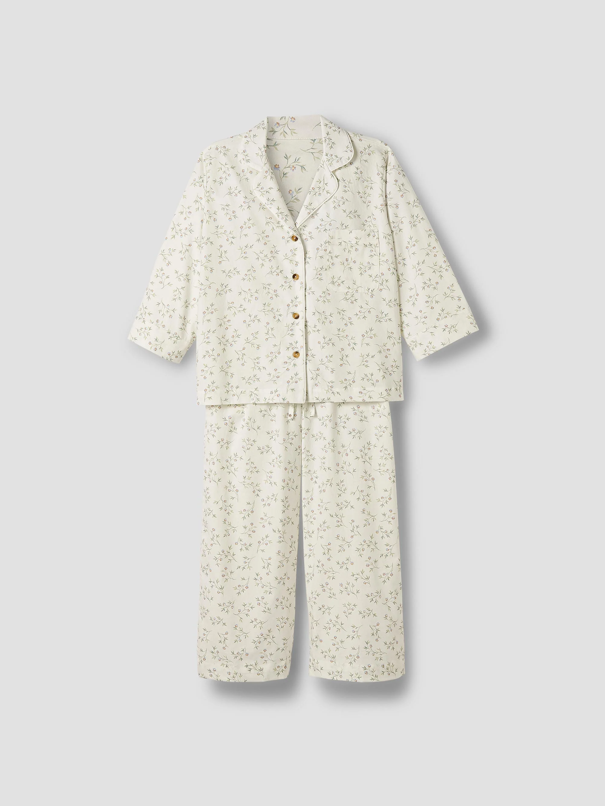 Spring Sprig Floral Cotton Cropped Trouser Set - Image 4